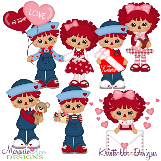 Sweetheart Raggedies SVG Cutting Files + Clipart - Click Image to Close